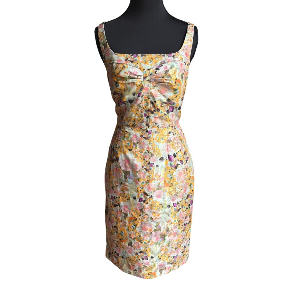 Leifsdottir Floral Shimmer Cocktail Dress Size 4 Anthropologie Spring Garden